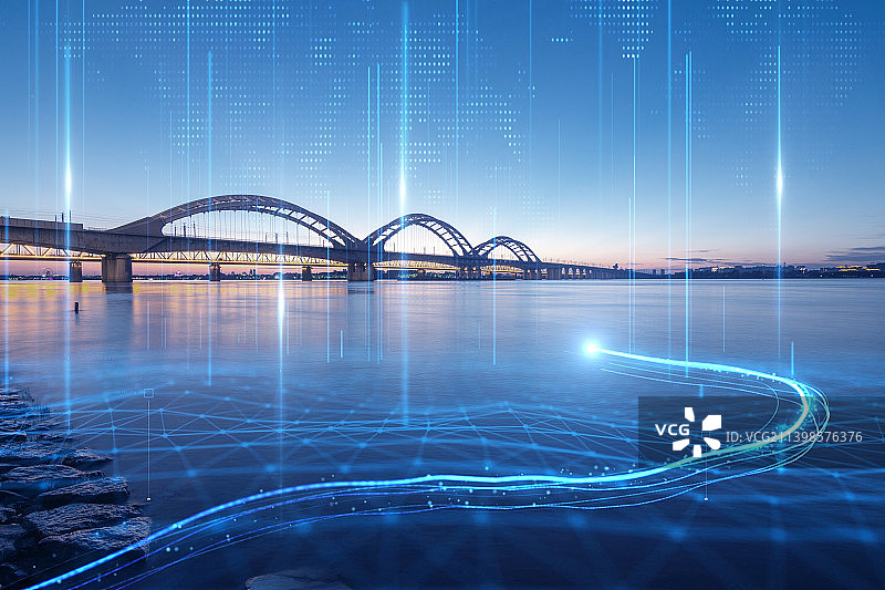 未来科技城市概念抽象背景图片素材