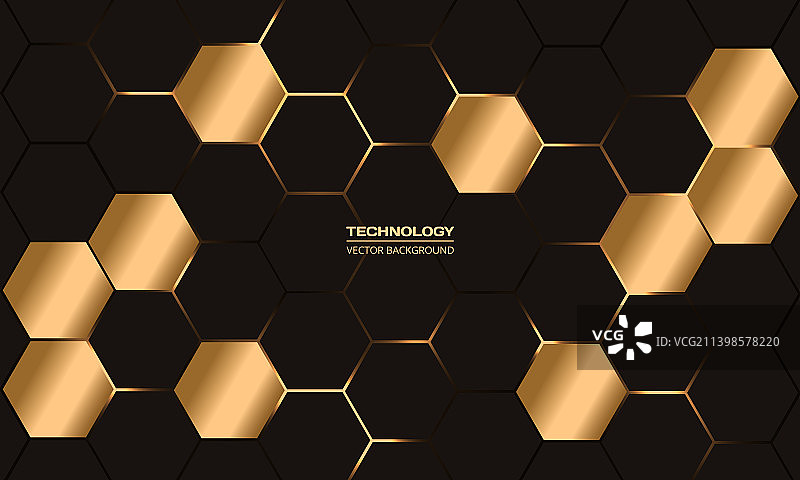 奢华暗金色六边形抽象背景图片素材