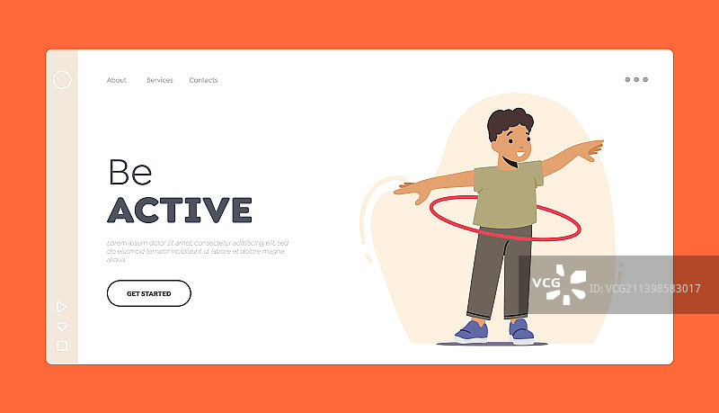 有趣的婴儿娱乐活动着陆页模板图片素材