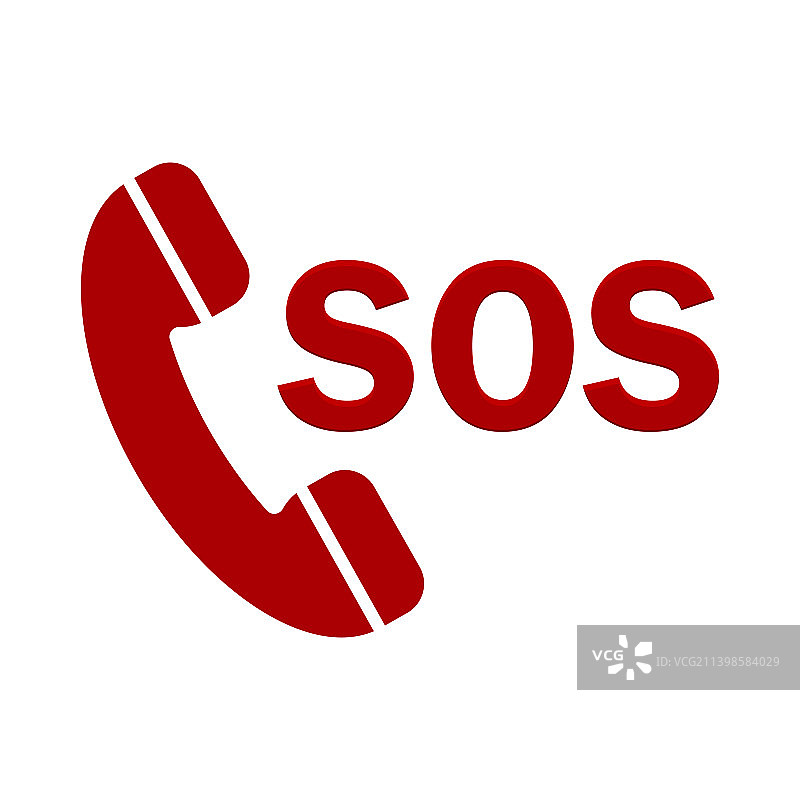 白色背景上的SOS图标图片素材