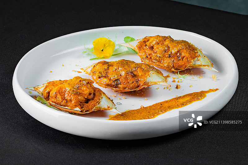 美味的螃蟹蟹黄图片素材