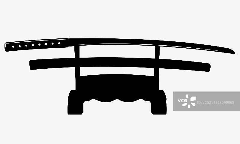 武士刀剑架剪影图片素材