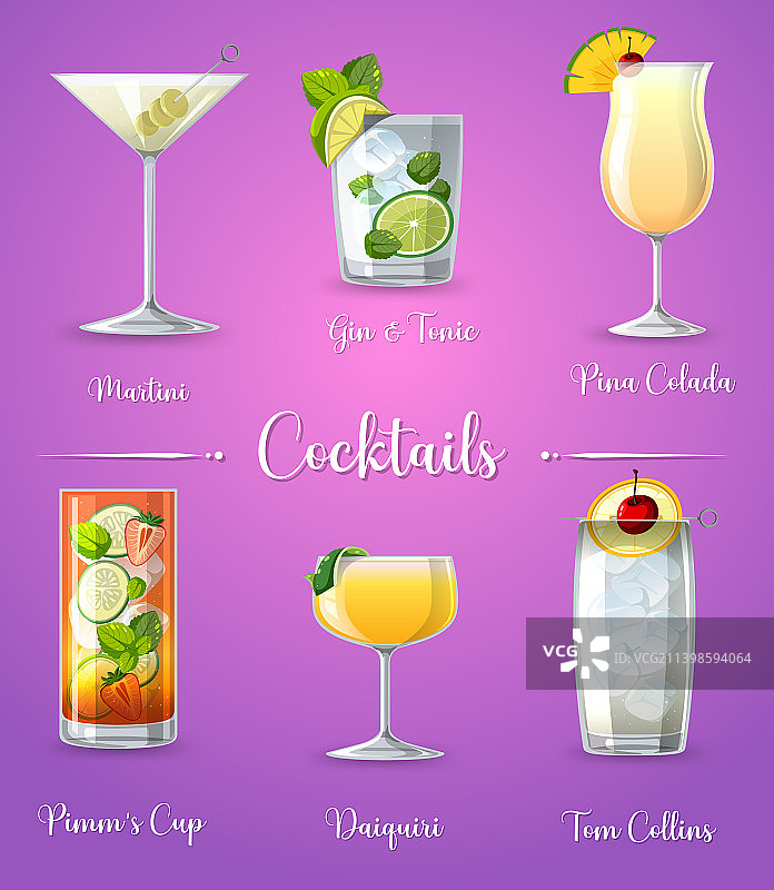 鸡尾酒菜单海报设计图片素材