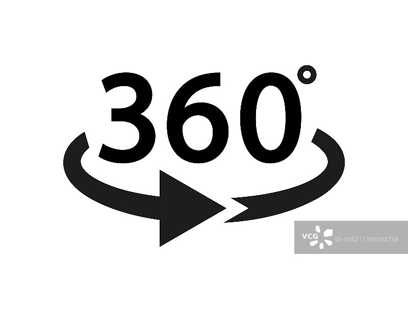 带360度箭头的360度箭头图标图片素材