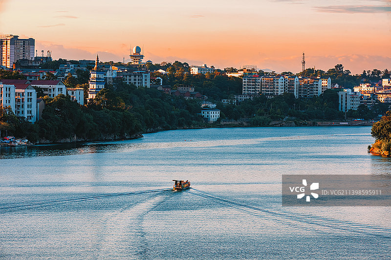 潇水晨曦图片素材