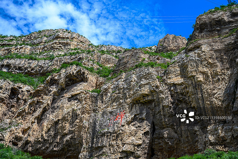 山西省大同市浑源县恒山山脉自然风关图片素材