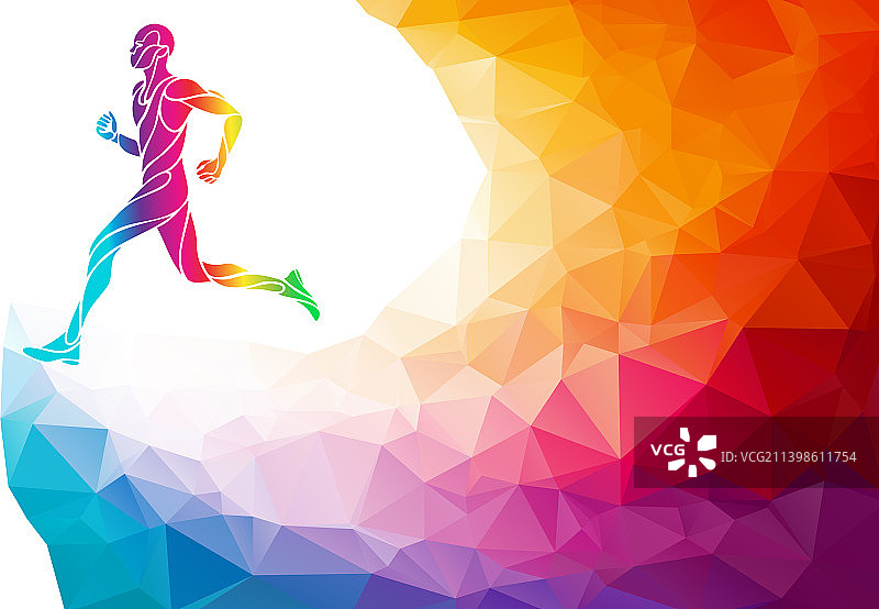 跑步或慢跑抽象剪影图片素材