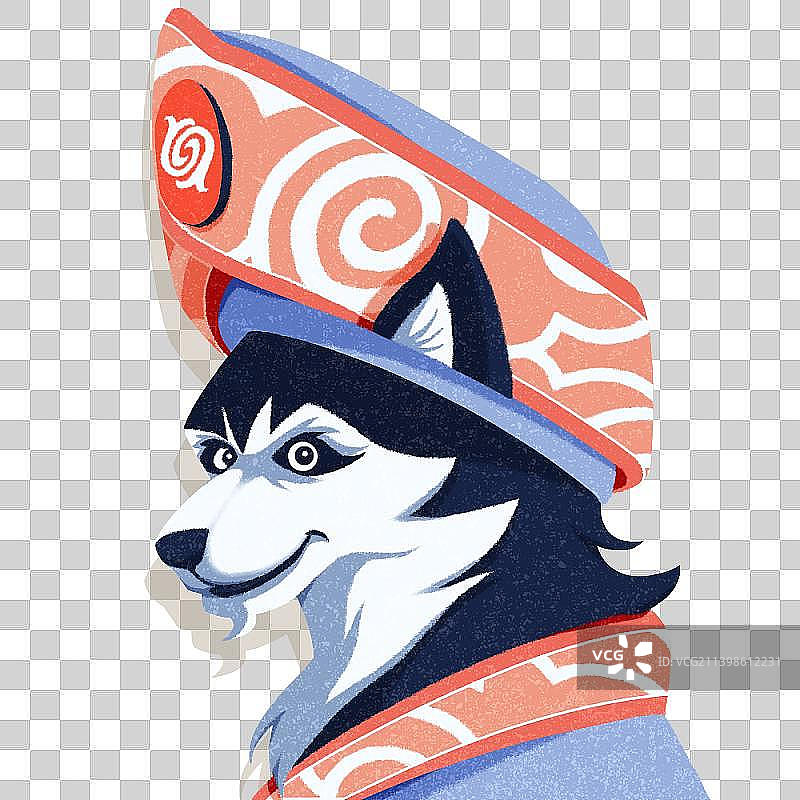 二哈拟人头像图片素材