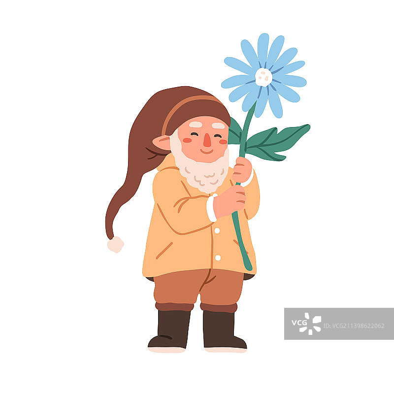 面带微笑的花园侏儒图片素材