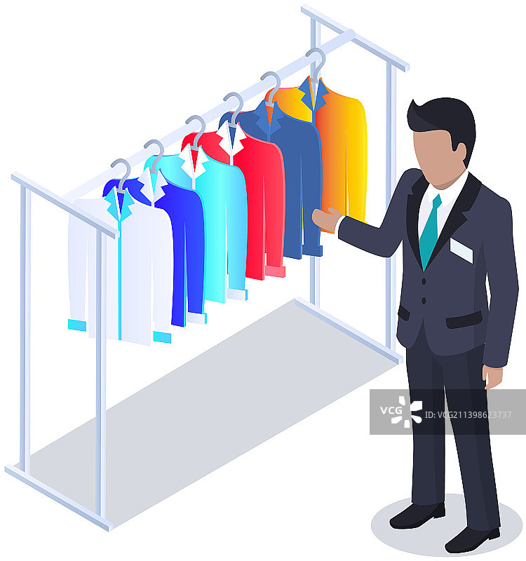 在商店里选择男士服装图片素材