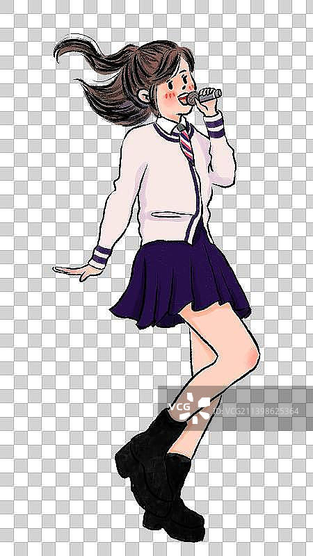 唱歌的女孩图片素材