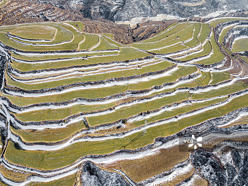 航拍陕西铜川梯田图片素材