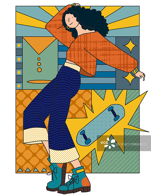 波普人物插画图片素材