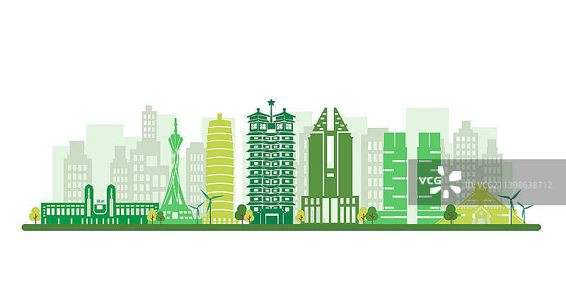 郑州绿色环保城市主题插画图片素材