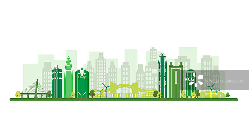 深圳绿色环保城市主题插画图片素材