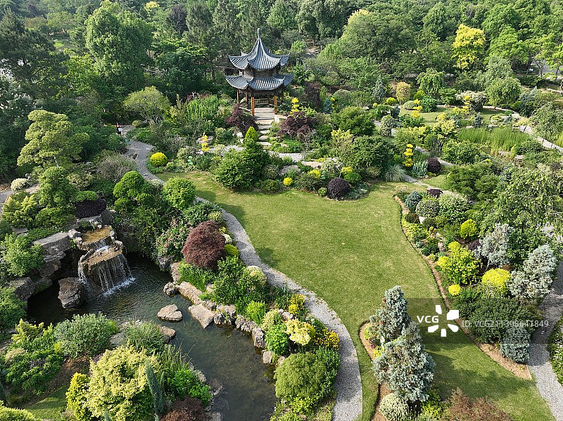 南京溧水梦华苑花园航拍图片素材