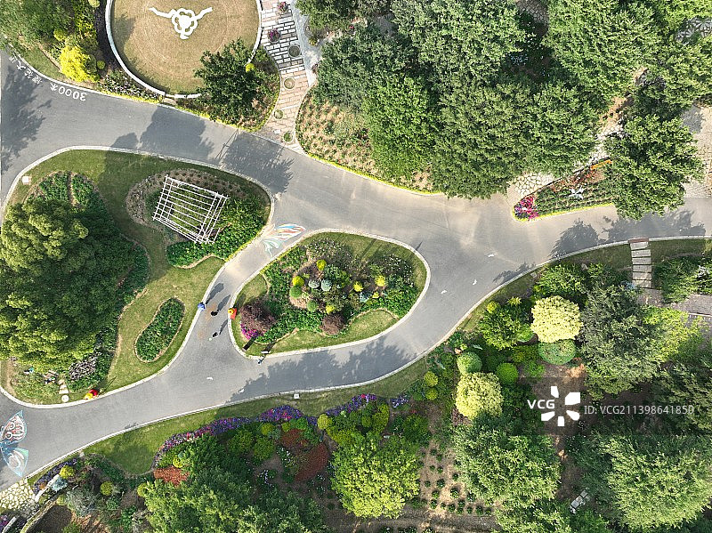 南京溧水梦华苑花园航拍图片素材