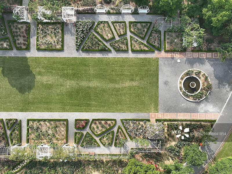 南京溧水梦华苑花园航拍图片素材