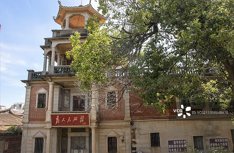 泉州晋江永和镇永和村上世纪宣传标语及老店铺宣传画图片素材