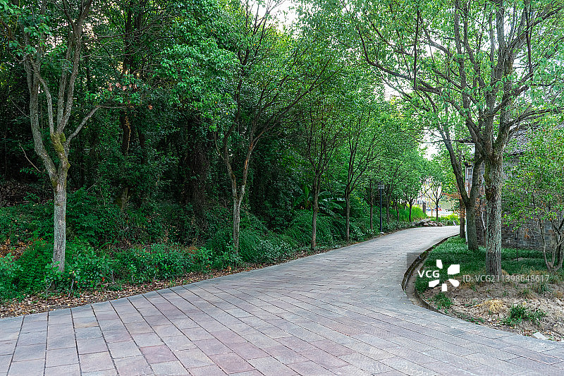 中国园林拍摄主题，浙江金华东阳横店明清民居博览城著名景点，延伸的步行道路，户外白昼无人图像摄影图片素材