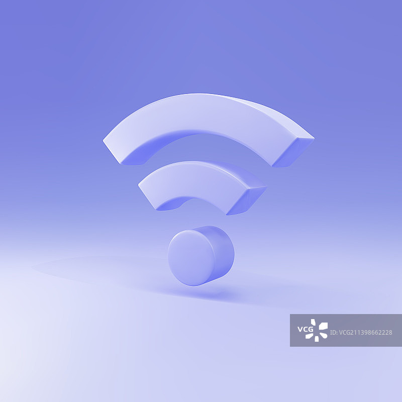 3D蓝色Wi-Fi标志图片素材