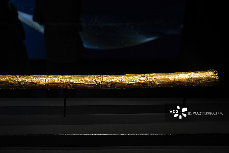 三星堆黄金权杖特写图片素材