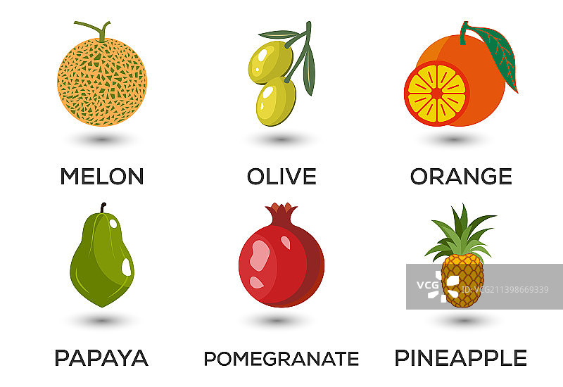 五颜六色的新鲜水果合集图片素材