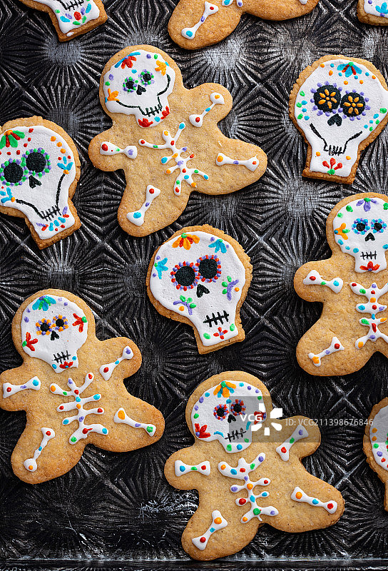 亡灵节糖骷髅饼干图片素材