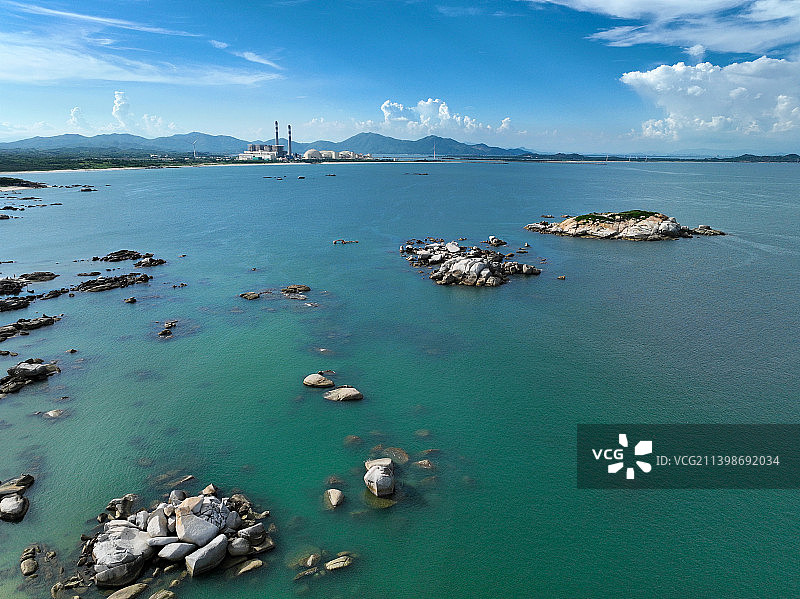 广东省汕尾市城区红海湾遮浪南海观世音旅游景区田寮妈祖风景区航拍图片素材