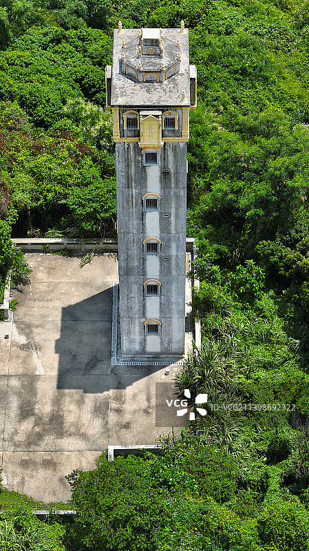 广东省东莞市清溪镇银瓶山森林公园清溪片区碉楼航拍图片素材