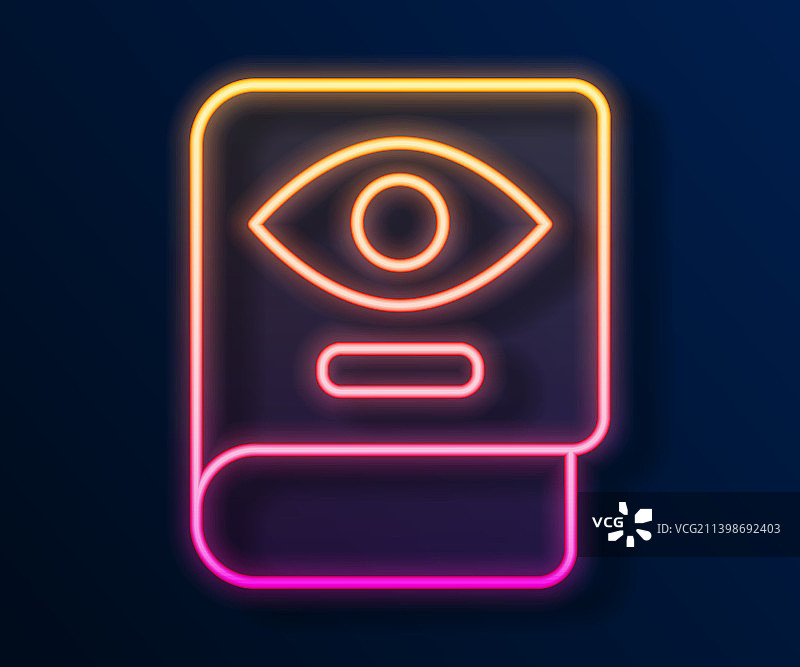 带有炼金术的发光霓虹灯古代魔法书图片素材