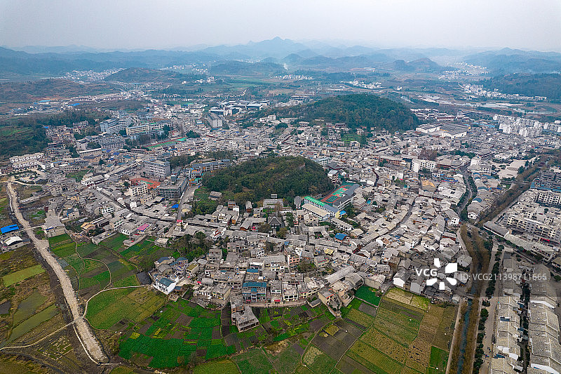 航拍贵州省安顺市旧州古镇图片素材
