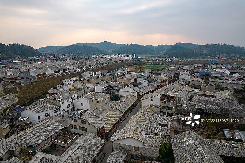 航拍贵州省安顺市旧州古镇图片素材