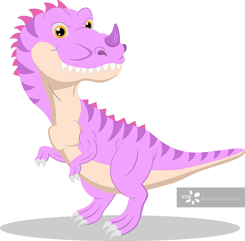 白色背景上的愤怒卡通恐龙图片素材
