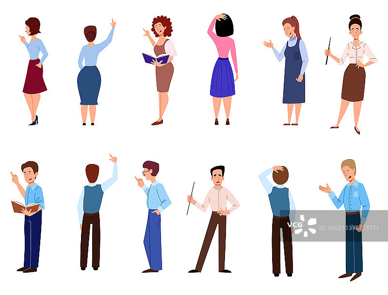 男女记者教师人物组合图片素材