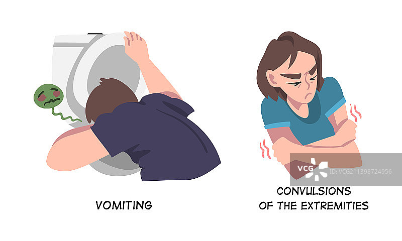 生病的男人和女人抽搐图片素材