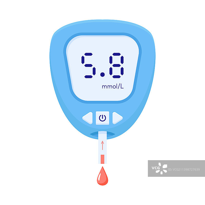 显示正常血糖值的便携式血糖仪图片素材