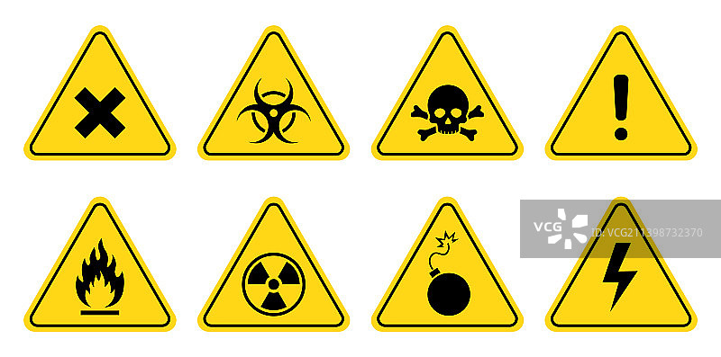 危险警告标志图标集图片素材