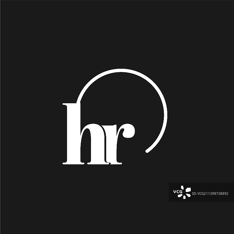 带有圆形线条的hr标志首字母组合图片素材