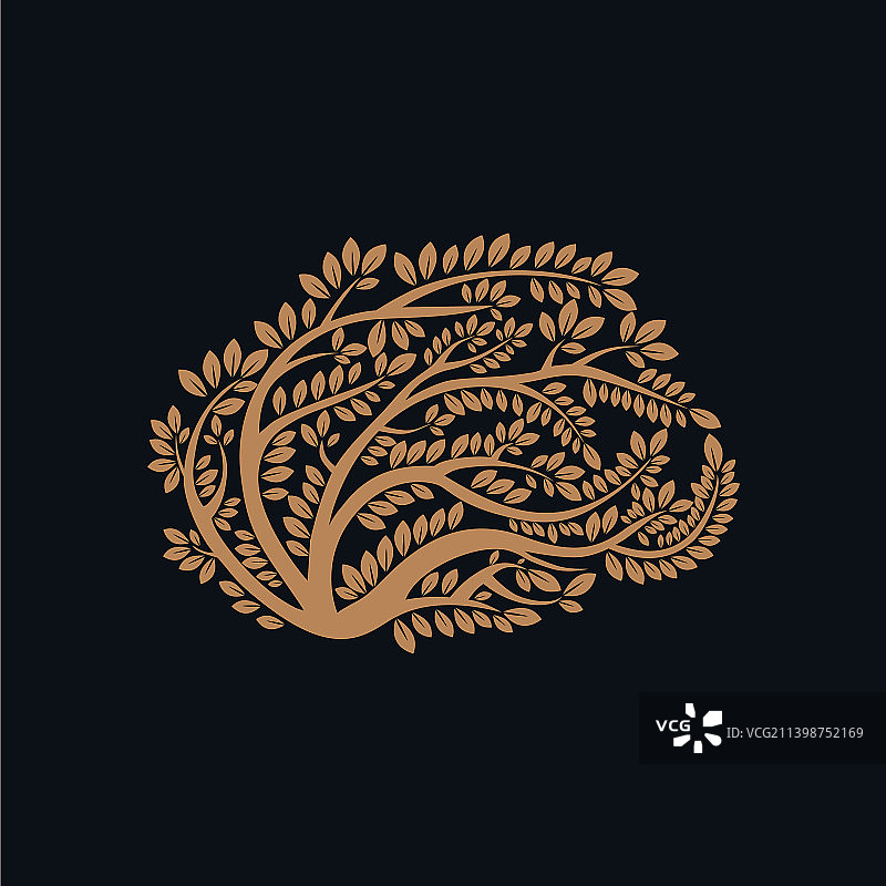 大脑成长树Logo设计图片素材