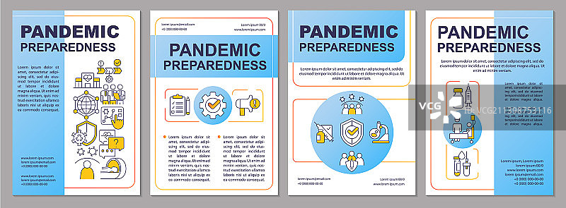 蓝色疫情准备宣传册模板图片素材