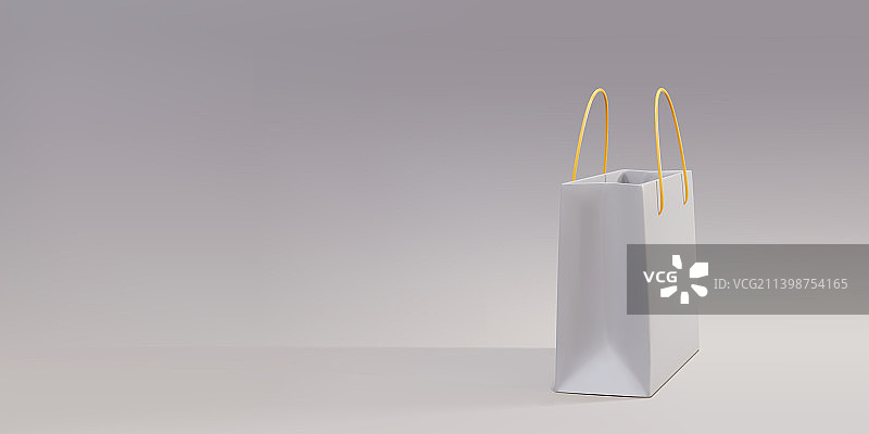 3D简约白色纸袋图片素材