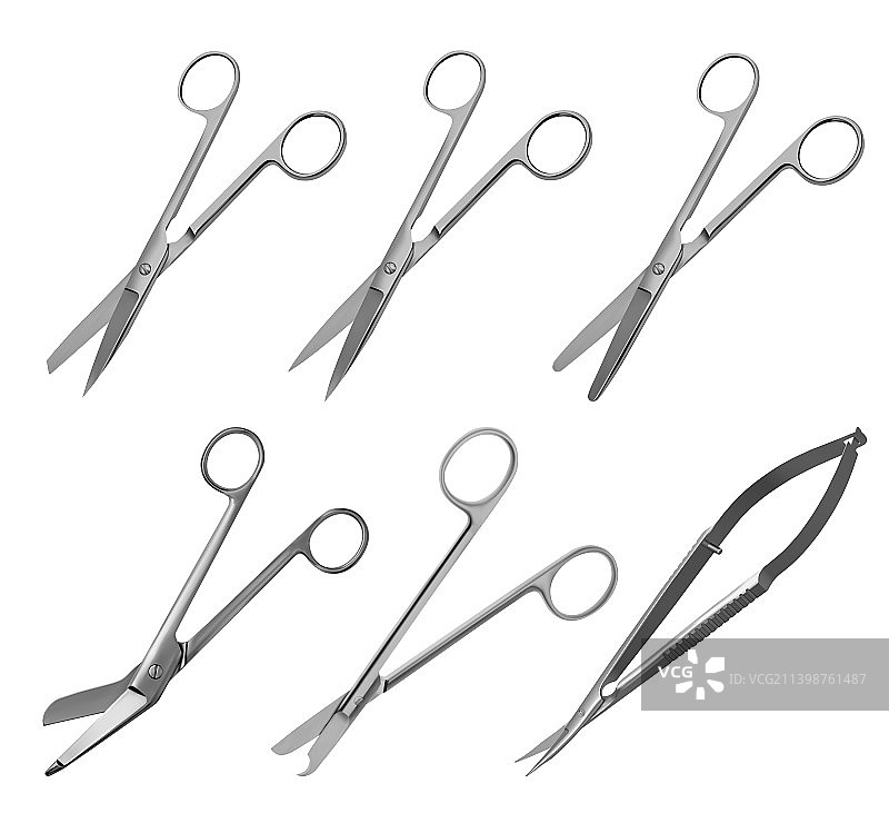 各种外科铰接剪刀合集图片素材