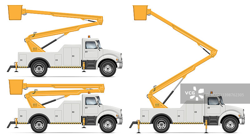 高空作业车侧视图图片素材
