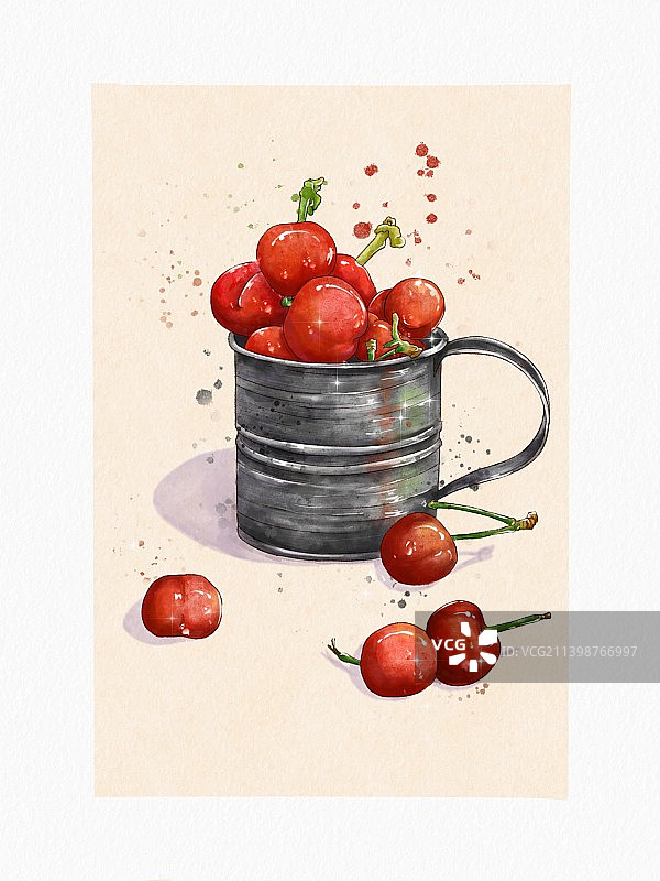 水彩｜水果篇｜樱桃图片素材