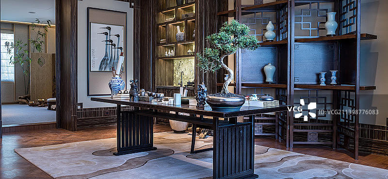 样板间中式茶室图片素材