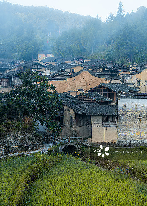 屏南厦地村清晨图片素材