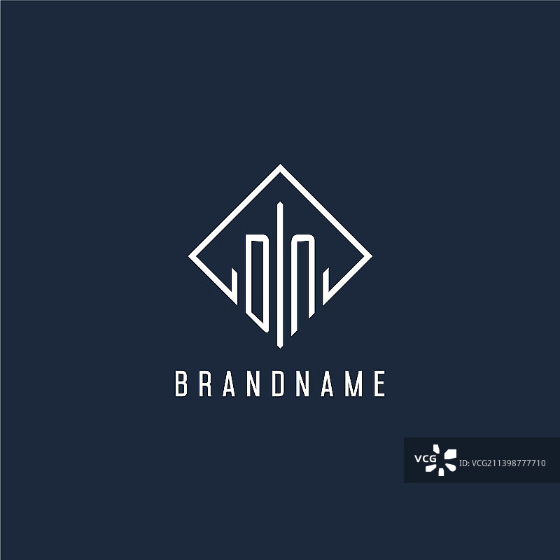 豪华矩形风格DN首字母logo图片素材