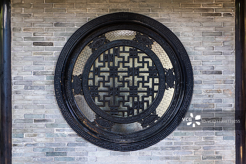 广东四大名园之一,广州番禺 余荫山房 园景局部特写图片素材