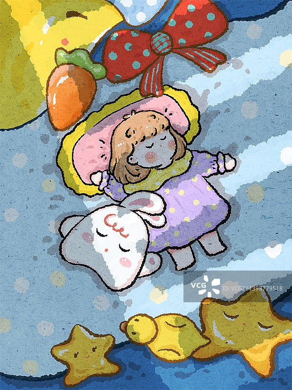 《宁夏的夜》原创插画图片素材